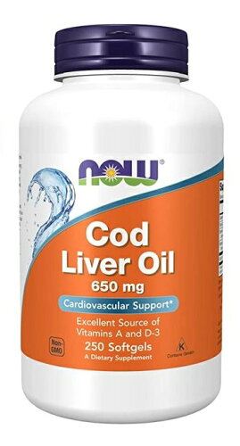 UPC 0733739017420 Now Foods Cod Liver Oil， 250 Sgels 650 mg ダイエット・健康 画像