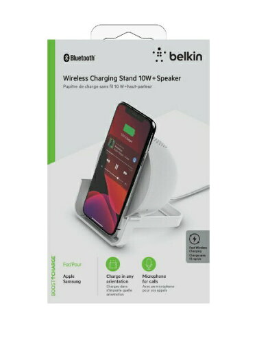 UPC 0745883792610 Belkin Components ワイヤレス充電器 + Bluetoothスピーカー iPhone 12 Pro / 12 / SE / 11 / XR/Android スマホ各種対応 BOOST↑CHARGE ホワイト AUF001DQWH-A TV・オーディオ・カメラ 画像