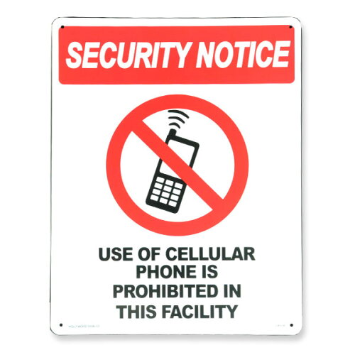 UPC 0799456018232 サインボード SECURITY NOTICE 携帯使用禁止 プラスチックボード サービス・リフォーム 画像