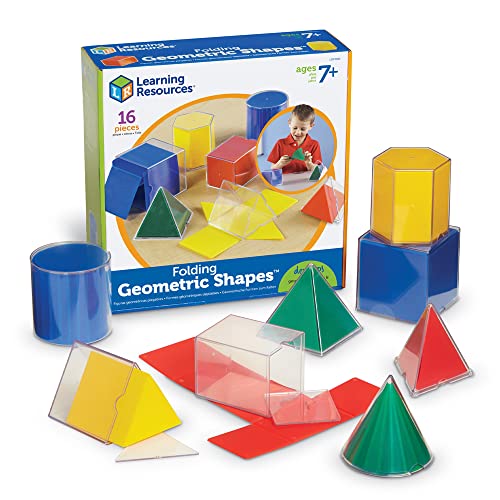 UPC 0800011294708 Learning Resources Folding Geometric Shapes 知育玩具 算数教材 透明立体図形&折りたたみ展開図 おもちゃ 画像