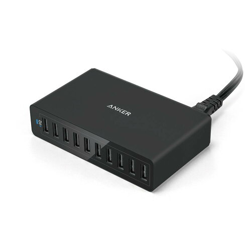 UPC 0848061007190 Anker PowerPort 10 60W 10ポート USB急速充電器 ブラック スマートフォン・タブレット 画像