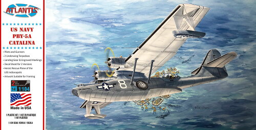 UPC 0850002740332 1/104 アメリカ海軍 PBY-5A カタリナ プラモデル アトランティスモデル ホビー 画像