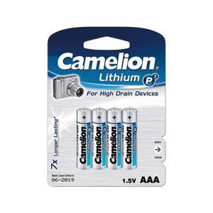 UPC 0873999007233 camelion カメリオン 単4形リチウム電池   lithium p7 batteries 4p fr03-bp4 家電 画像