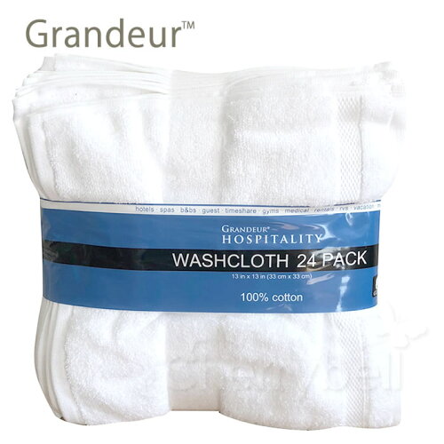 UPC 0887719005744 Grandeur Luxury Hospitality Washcloths 24-Pack バッグ・小物・ブランド雑貨 画像